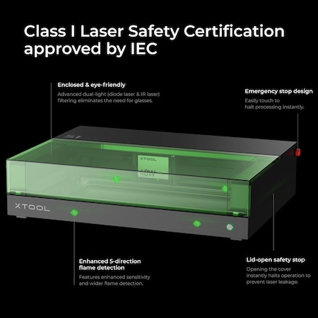 Xtool Enclosed Diode Laser Cutter and Engraver. S1 20w Rotary Kit Black. MXD-K101-001